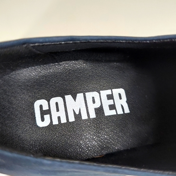 Camper Navy Blue Suede Block Heeled Oxford Pump - Picture 6 of 13